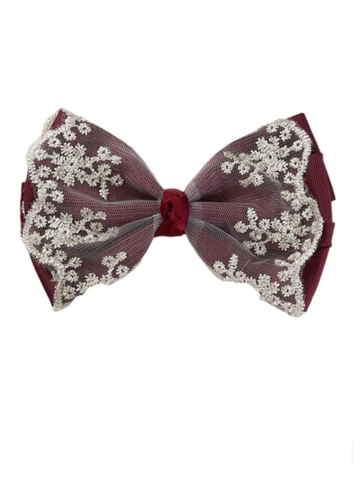 Bambimici Bambimici - Aaliyah Socks & Cute Ribbon Big Bow Headband Set - Burgundy