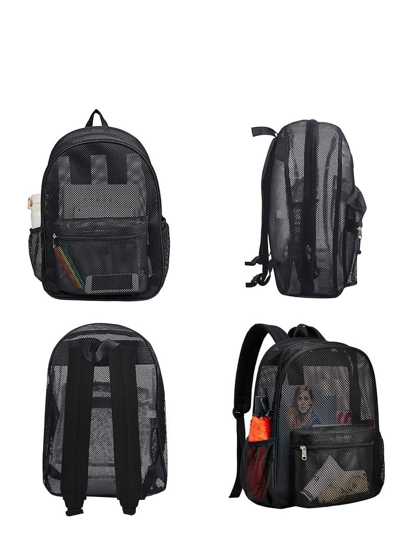 SOLARAE Heavy Duty Mesh Backpack - Ideal for Beach, Swimming, Outdoor Sports - Top-Rated Semi-Transparent Student Backpack - Image 5