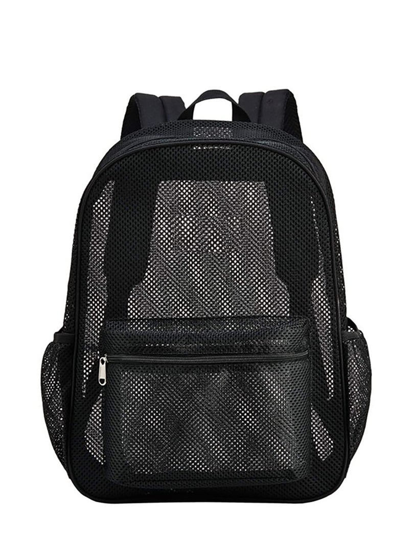 SOLARAE Heavy Duty Mesh Backpack - Ideal for Beach, Swimming, Outdoor Sports - Top-Rated Semi-Transparent Student Backpack - Image 1