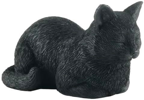 JFSM INC 35 Black Cat Sleeping Figurine  Gifts for Cat Lovers Holiday Stocking Stuffer Cat Lover Gifts Cat Decor for Cat Lovers Pet Bereavement and Home Office Decor