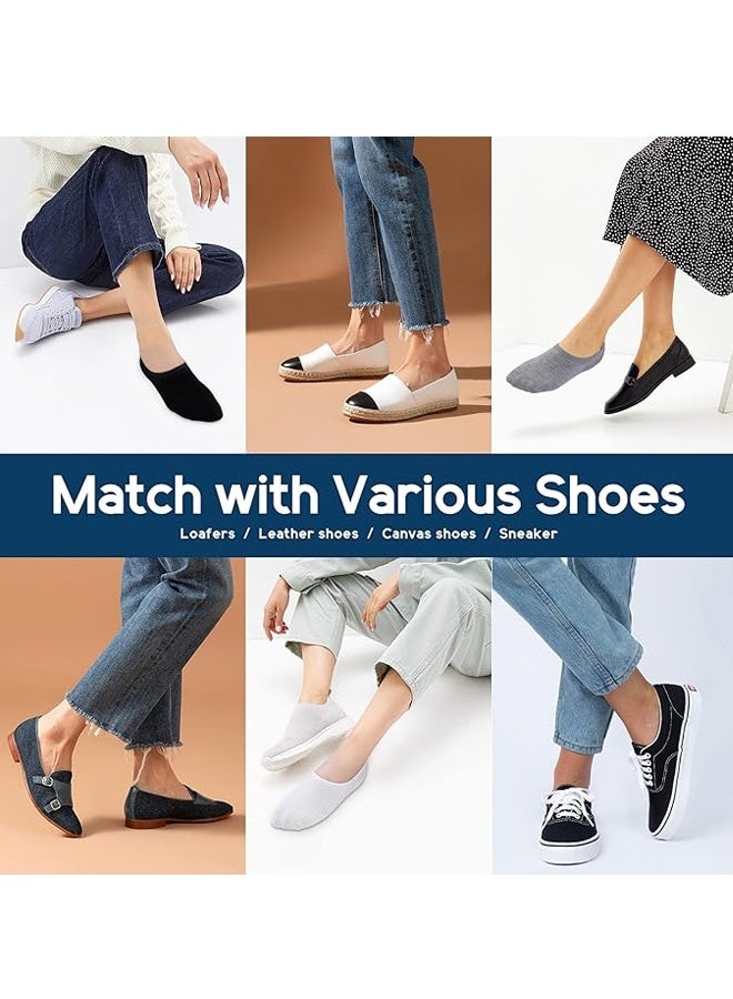 جوارب رجالية منخفضة القطع غير ظاهرة - جوارب قطنية غير مرئية كاجوال مع قبضة مانعة للانزلاق - عبوة من 6 قطع - Image 4