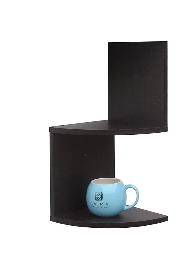 Feelings FLOATING WALL SHELF 2 TIER CORNER BLACK SIZE: 19.8X19.8X40.6CM 