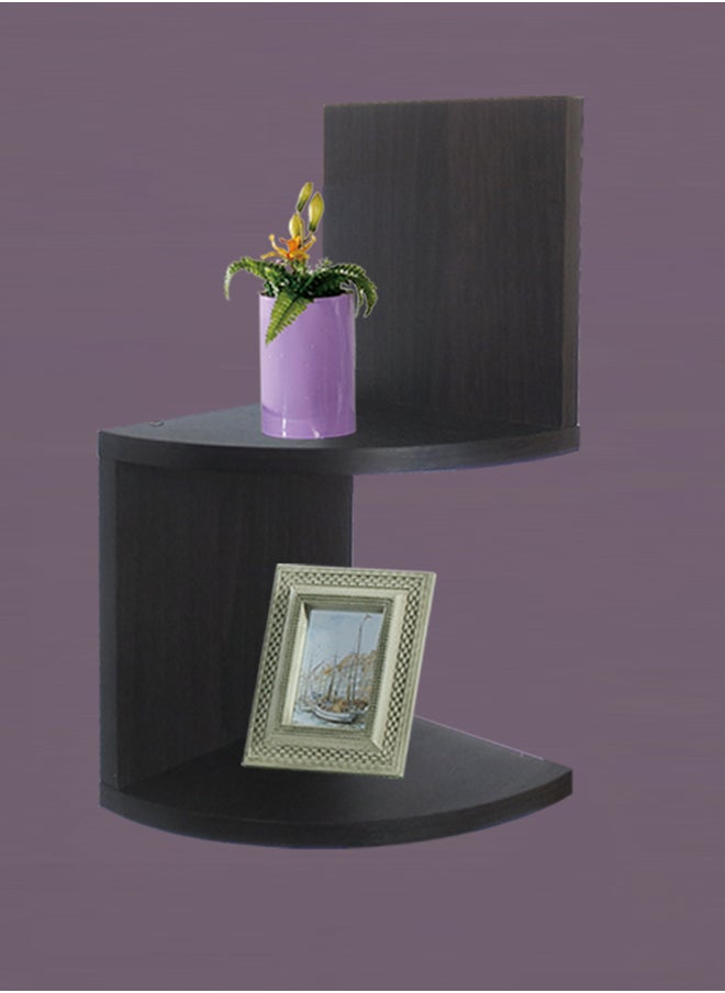 Feelings FLOATING WALL SHELF 2 TIER CORNER BLACK SIZE: 19.8X19.8X42.6CM  - Image 2