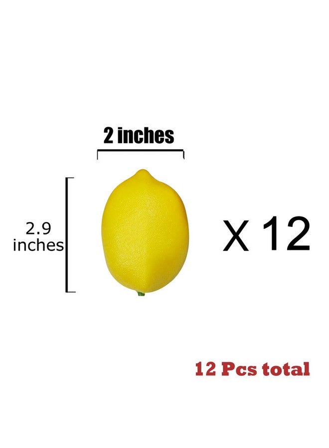 Lorigun 12 Pcs Fake Lemons,Artificial Yellow Lemons Artificial Fruits Faux Lemon Lifelike Simulation for Kichen Party Chirstmas Decor Photography Prop - Image 3