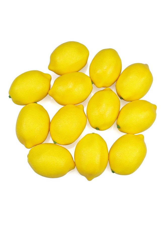 Lorigun 12 Pcs Fake Lemons,Artificial Yellow Lemons Artificial Fruits Faux Lemon Lifelike Simulation for Kichen Party Chirstmas Decor Photography Prop - Image 2