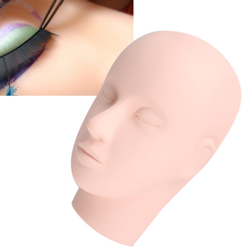 Soft Silicone Makeup Practice Mannequin 3D Double-Fold Eyelid Highly Simulation Skin - Comfortable Hand Feel Microblading Practice Head for Beauty Students Makeup Technique Training - Image 5