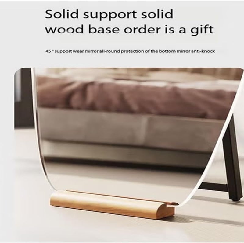 Raffine Modern Scandinavian Design Full Length Mirror Standing Hanging or Leaning Against Wall Large Bedroom Mirror Floor Mirror Dressing Mirror Wall-Mounted Mirror Wood Frame Round Corner 48 x 158 Ce - Image 5