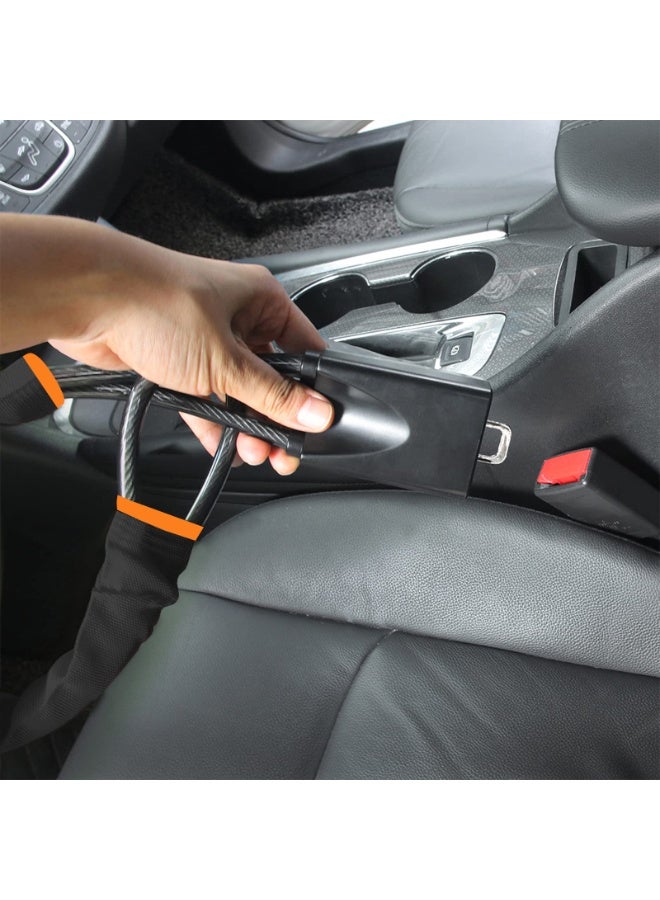 Halamodo Car Steering Wheel Lock, Seat Belt Lock, Anti-Theft Device, Max 17 Inch Length, Small and Light-Weight, Multi-Functional, Fit Most Vehicle, SUV, Golf Cart Security (Black) - Image 3