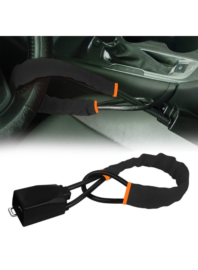 Halamodo Car Steering Wheel Lock, Seat Belt Lock, Anti-Theft Device, Max 17 Inch Length, Small and Light-Weight, Multi-Functional, Fit Most Vehicle, SUV, Golf Cart Security (Black) - Image 1