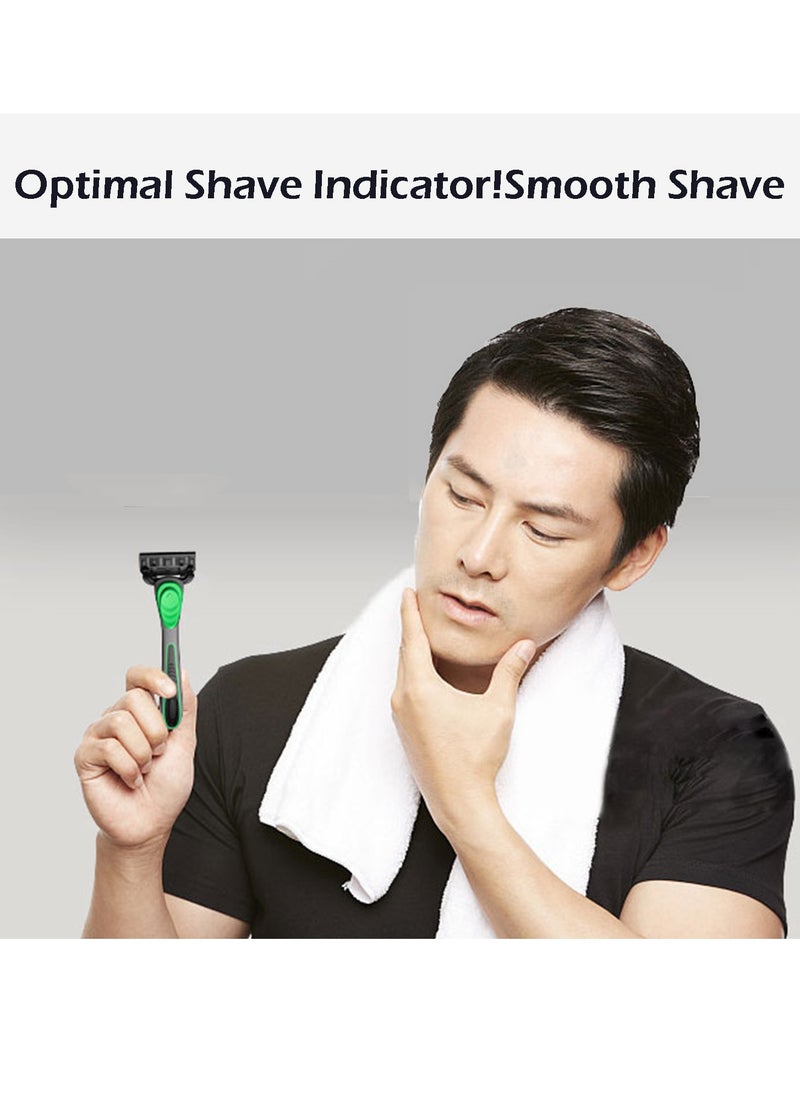 Men's Razor Kit, 7-layers Razor, Rubber Handle Razor, Replacement Blades, Shaving Set For Facial Care, 1 Handle + 2 Blades
