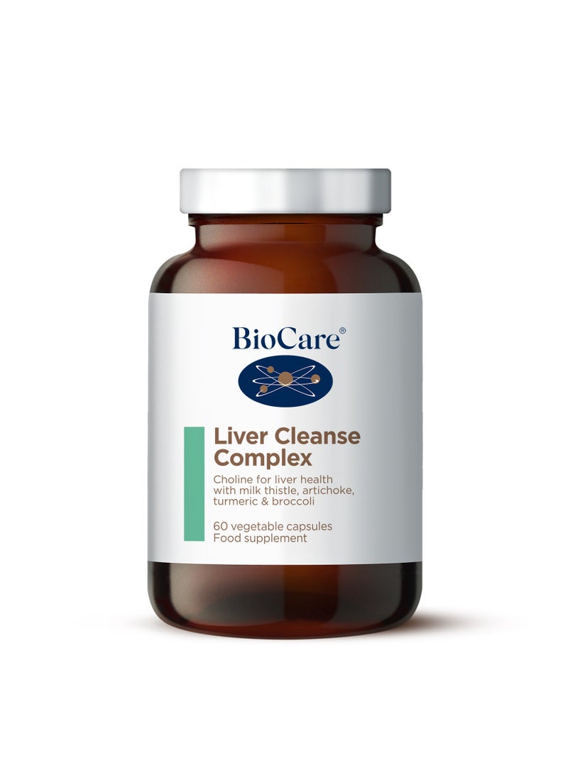 Biocare - Liver Cleanse Complex Choline For Liver Health with Milk Thistle, Artichoke, Turmeric & Broccoli, 60 Vegetable Capsules Food Supplement - Image 1
