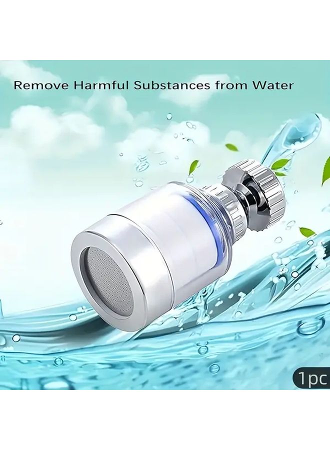 360 Degree Rotating Faucet Aerator Filter Removes Chlorine Fluoride Heavy Metals Softens Water 1pc - Image 1
