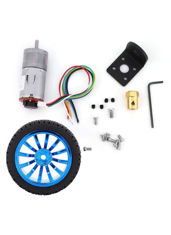 Garosa Dc 6V Diy Encoder Gear Motor With Mounting Bracket 65Mm Wheel Kit Micro Speed Reduction Motor Mini Motor For Smart Car Robot Model Diy Engine Toy(100Rpm)  - Image 2