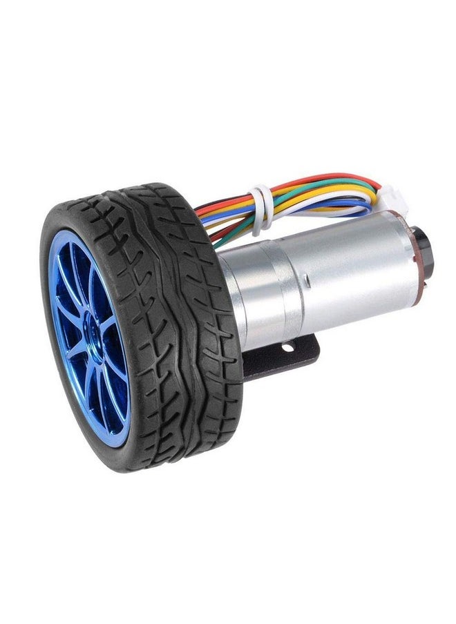 Garosa Dc 6V Diy Encoder Gear Motor With Mounting Bracket 65Mm Wheel Kit Micro Speed Reduction Motor Mini Motor For Smart Car Robot Model Diy Engine Toy(100Rpm)  - Image 1