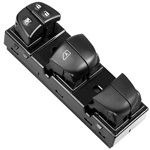 LCWRGS مفتاح نافذة الطاقة الرئيسي الجانبي للسائق متوافق مع نيسان جوك 2011-2017، نيسان ألتيما 2013-2018، نيسان باثفايندر، نيسان فرونتير، نيسان ليف، نيسان سنترا 2013-2019، نيسان روج 2014-2019، 25401-3TA5A - Image 1