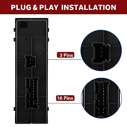 LCWRGS مفتاح نافذة الطاقة الرئيسي الجانبي للسائق متوافق مع نيسان جوك 2011-2017، نيسان ألتيما 2013-2018، نيسان باثفايندر، نيسان فرونتير، نيسان ليف، نيسان سنترا 2013-2019، نيسان روج 2014-2019، 25401-3TA5A - Image 4