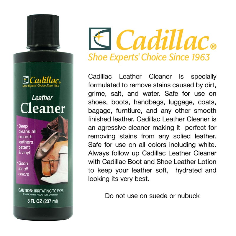 Cadillac Leather Cleaner - Great for Shoes, Boots, Handbags, Car Upholstery, Furniture- Removes Surface Dirt, Grime, Salt and More From Finished Leathers - Image 5