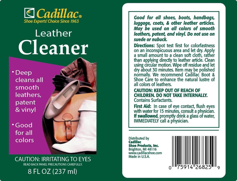 Cadillac Leather Cleaner - Great for Shoes, Boots, Handbags, Car Upholstery, Furniture- Removes Surface Dirt, Grime, Salt and More From Finished Leathers - Image 2