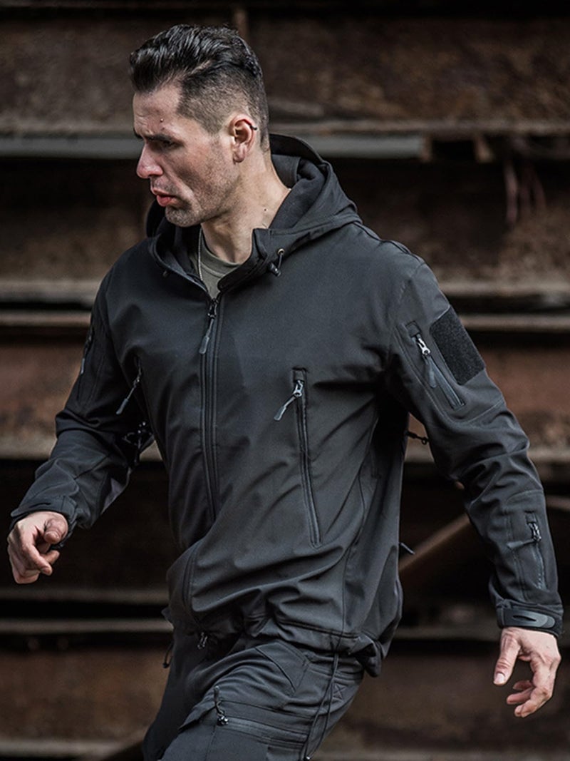 ReFire Gear Men's Army Special Ops Military Tactical Jacket Softshell Fleece Hooded Outdoor Coat - Image 3