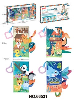 Generic Children's Tail Cloth Book Educational Toy Book Tearable Baby Cloth Book Ringing Paper Enlightenment Book Early Education Toys-Color:Cloth Book Suit (3 Copies)  - Image 5