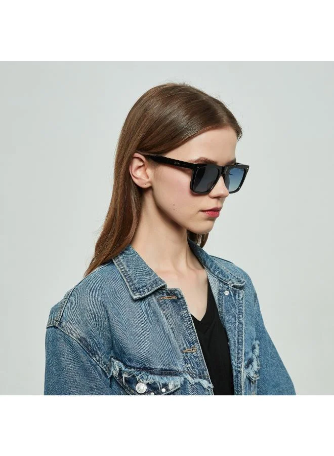 Lee Cooper  Polarized Sunglasses Shiny Black Frame Gr. Blue Mirror Lens 50mm  - LC1021C03  | Best Price UAE