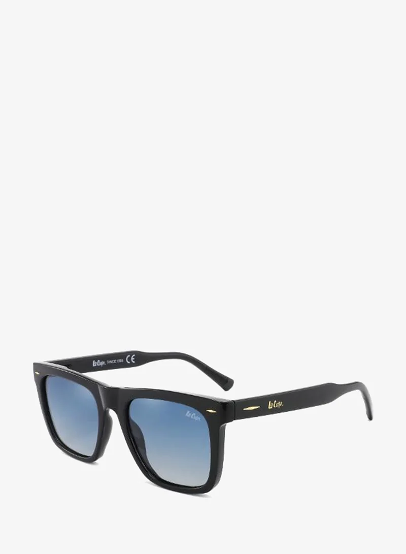 Lee Cooper Polarized Sunglasses Shiny Black Frame Gr. Blue Mirror Lens 50mm  - LC1021C03