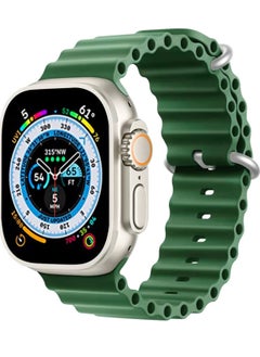 Generic for Apple Watch Band Strap 42mm 44mm 45mm 49mm Ocean Soft Silicone Wristband Sport Replacement Bands with Adjustable Stainless Steel Buckle for iWatch Ultra Series 8 7 SE 6 5 4 3 2 1（Green）  - Image 1