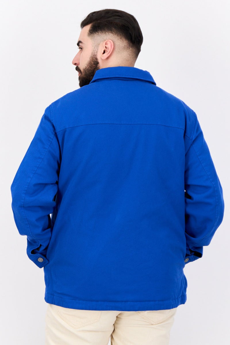 ESPRIT Men Textured Jacket Shirt, Blue - Image 3