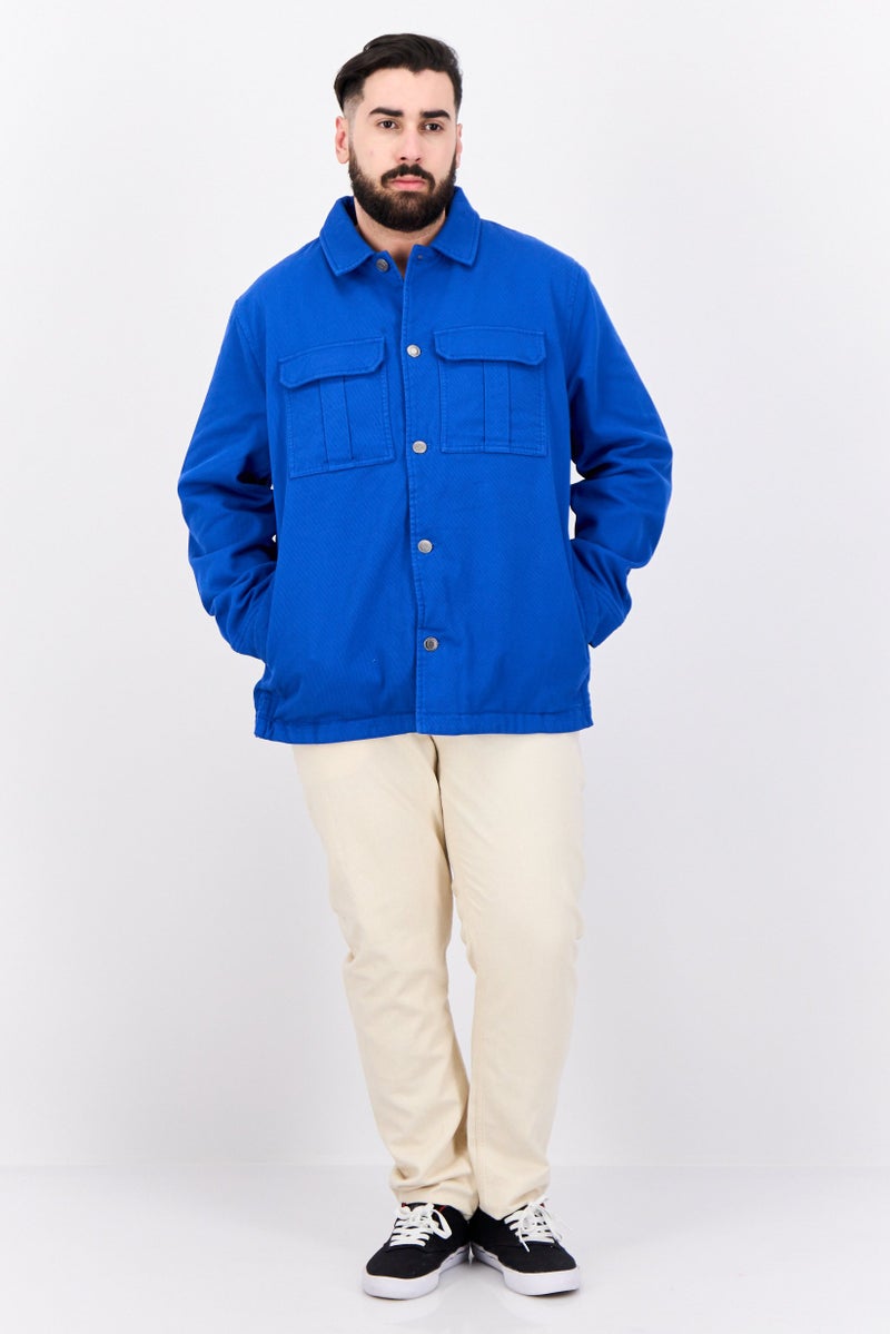 ESPRIT Men Textured Jacket Shirt, Blue - Image 4