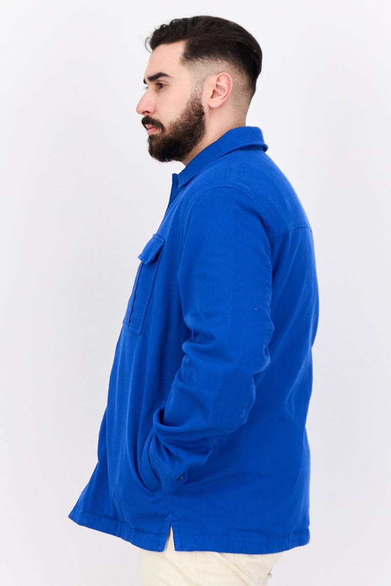 ESPRIT Men Textured Jacket Shirt, Blue - Image 2