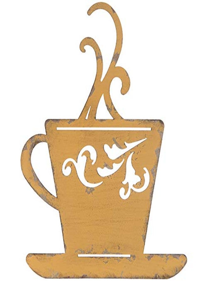 Everydecor Yellow Metal Coffee Cup Wall Decor - Image 1