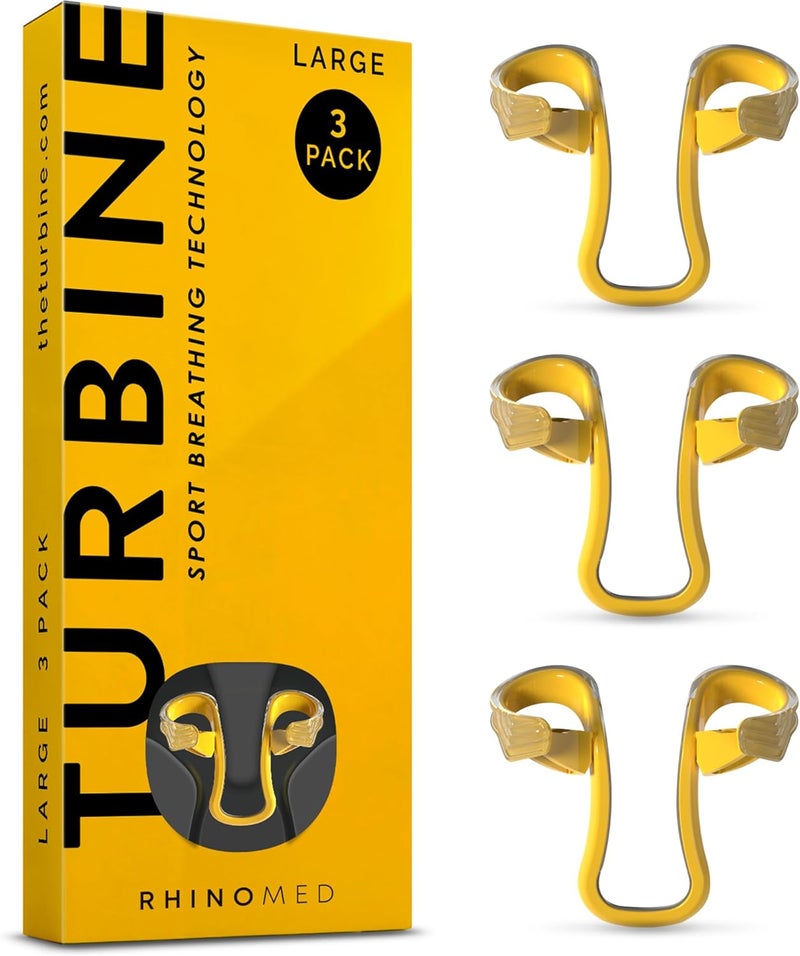 Turbine Nasal Dilator for Athletes - Pack of 3 Turbine Dilators Designed for Athletic Training - Increase Airflow to Lungs by 38% During Exercise, Sports Training, Cycling & Running