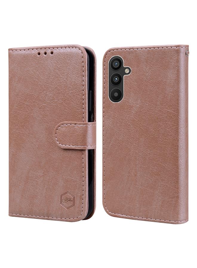 اس-توب جراب لهاتف Samsung Galaxy A34 5G بملمس جلدي زيتي من البولي يوريثان + جراب هاتف TPU - Image 1