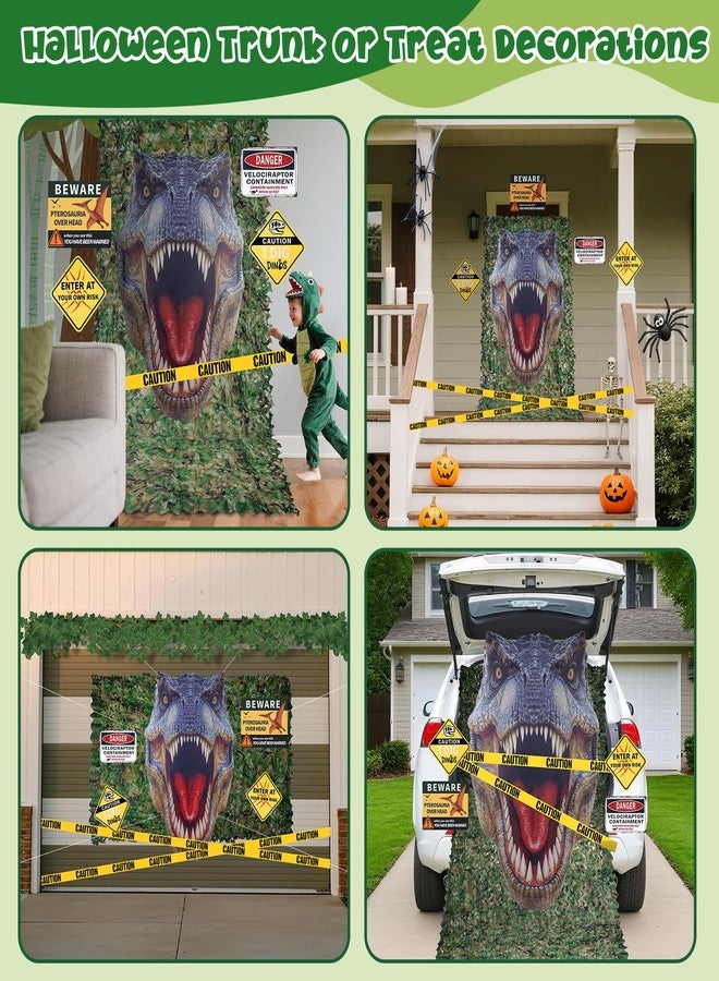 Presentastic Halloween Dinosaur Trunk or Treat Car Decorations Kit for SUV, Car-Safe Setup & Reusable Realistic Dino Tarp & Stickers for Jurassic Park Theme Party Haunted House Archway Garage Decor - Image 5
