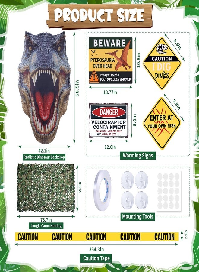 Presentastic Halloween Dinosaur Trunk or Treat Car Decorations Kit for SUV, Car-Safe Setup & Reusable Realistic Dino Tarp & Stickers for Jurassic Park Theme Party Haunted House Archway Garage Decor - Image 3