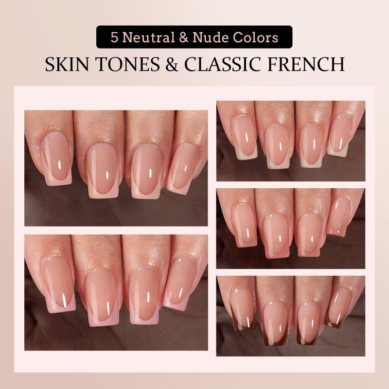 BTArtboxnails XCOATTIPS French Tip Press on Nails - Skin Tones Short Press On Nails Square, Soft Gel Nail Tips with Nail Gel, French Protecting Duo, Nail Lamp, All in One Fake Nail Extension Kit - Image 3