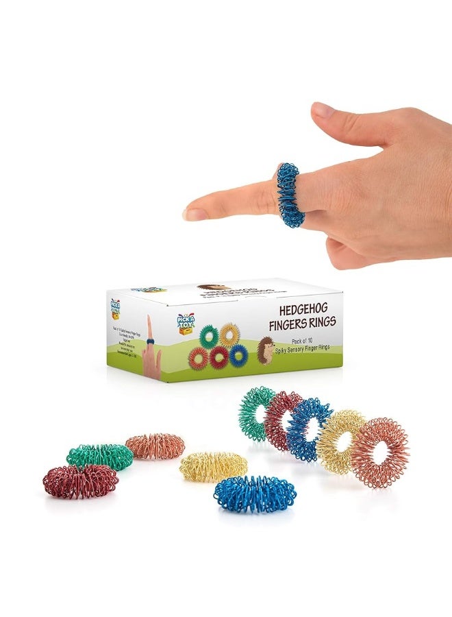 Pick A Toy Stress Relief Fidget Sensory Toys Set 10 Small Quiet Metal Antistress Fingers Rings for Men Women Adults Teens  5 Children  Ideal for People with OCD ADHD ADD  Autism Sensory Desk Games - Image 1