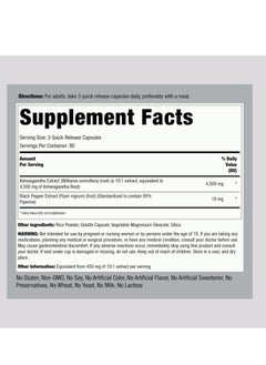 Piping Rock Ashwagandha Supplement 4500mg 240 Capsules for Women and Men 80 Servings  - Image 2