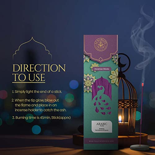 LUXURIATE Arabic Breez Organic Natural Herbal Incense Organic Incense, Long-Lasting Incense Stick, Agarbatti for Puja, Prayer | Luxury Premium Incense - Pack of 1 (20 Sticks) - Image 4