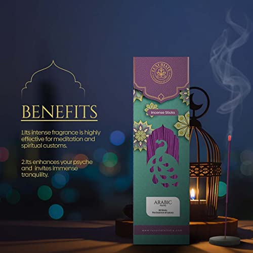 LUXURIATE Arabic Breez Organic Natural Herbal Incense Organic Incense, Long-Lasting Incense Stick, Agarbatti for Puja, Prayer | Luxury Premium Incense - Pack of 1 (20 Sticks) - Image 3