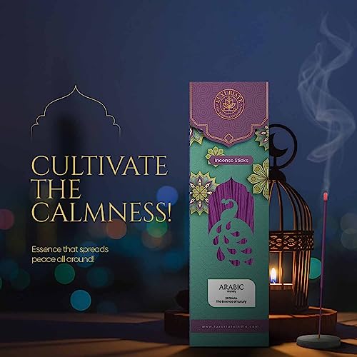 LUXURIATE Arabic Breez Organic Natural Herbal Incense Organic Incense, Long-Lasting Incense Stick, Agarbatti for Puja, Prayer | Luxury Premium Incense - Pack of 1 (20 Sticks) - Image 2