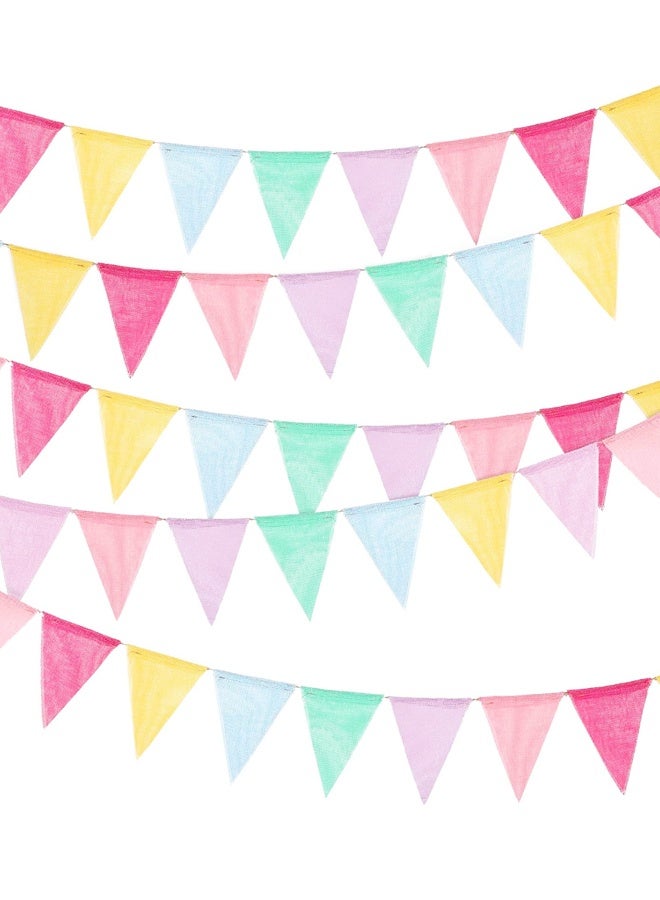 48 قطعة من أعلام الرايات الملونة، لافتة من الخيش المقلد، لافتة مثلثة الشكل، مناسبة للفصول الدراسية وأعياد الميلاد والكرنفال وحفلات الزفاف وديكور المهرجانات - Image 1