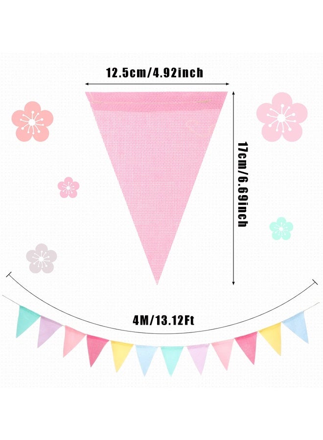 48 قطعة من أعلام الرايات الملونة، لافتة من الخيش المقلد، لافتة مثلثة الشكل، مناسبة للفصول الدراسية وأعياد الميلاد والكرنفال وحفلات الزفاف وديكور المهرجانات - Image 2