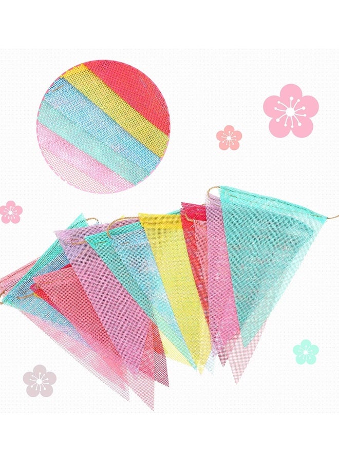 48 قطعة من أعلام الرايات الملونة، لافتة من الخيش المقلد، لافتة مثلثة الشكل، مناسبة للفصول الدراسية وأعياد الميلاد والكرنفال وحفلات الزفاف وديكور المهرجانات - Image 3