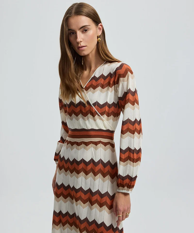 Ipekyol  Color-Block Knit Wrap Dress for Women | Best Price UAE
