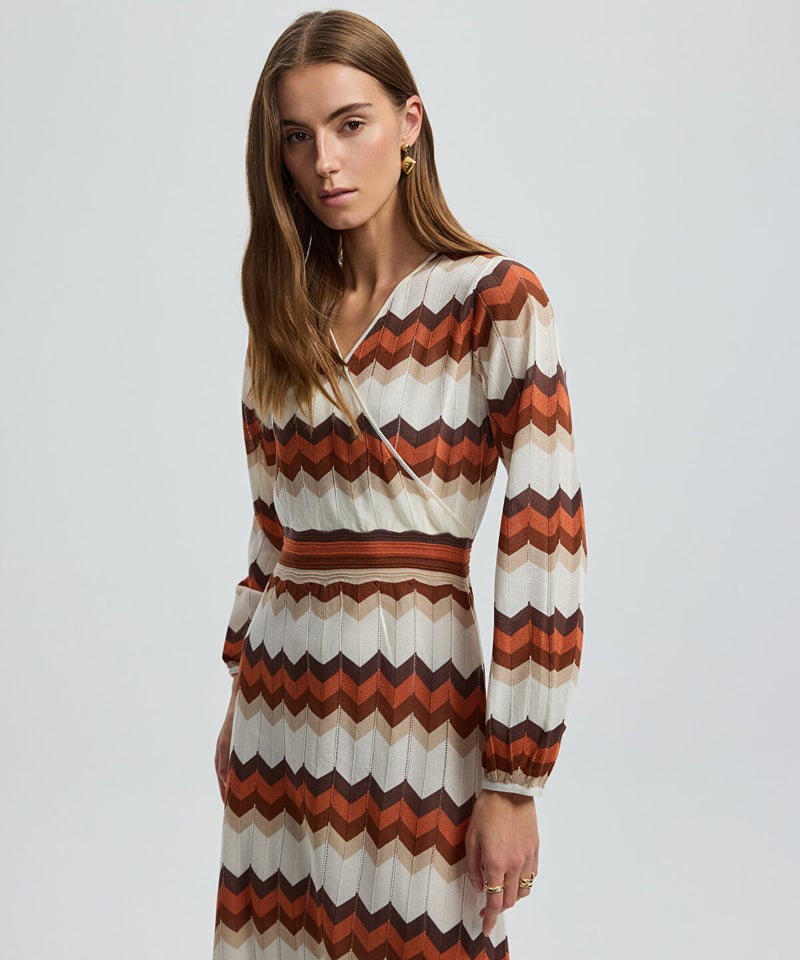 Ipekyol Color-Block Knit Wrap Dress - Image 3