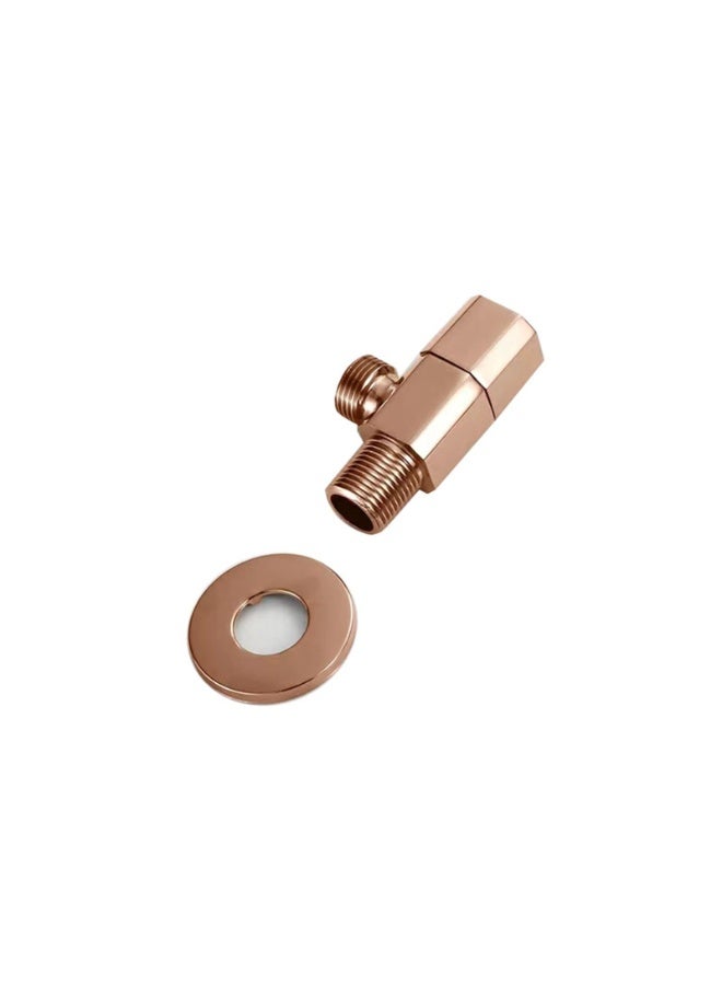 Angle Stop Valve, Brass Shut Off Switch, Square Rose Gold Water Control for Bathroom Toilet Bidet Shower  - Image 2