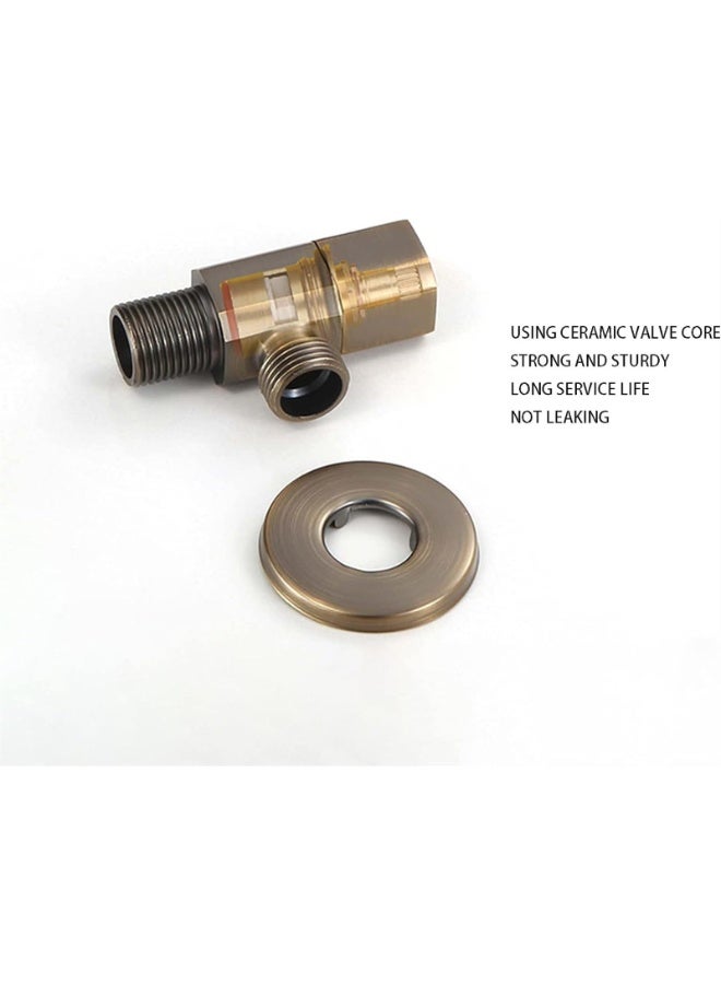Angle Stop Valve, Brass Shut Off Switch, Square Rose Gold Water Control for Bathroom Toilet Bidet Shower  - Image 3