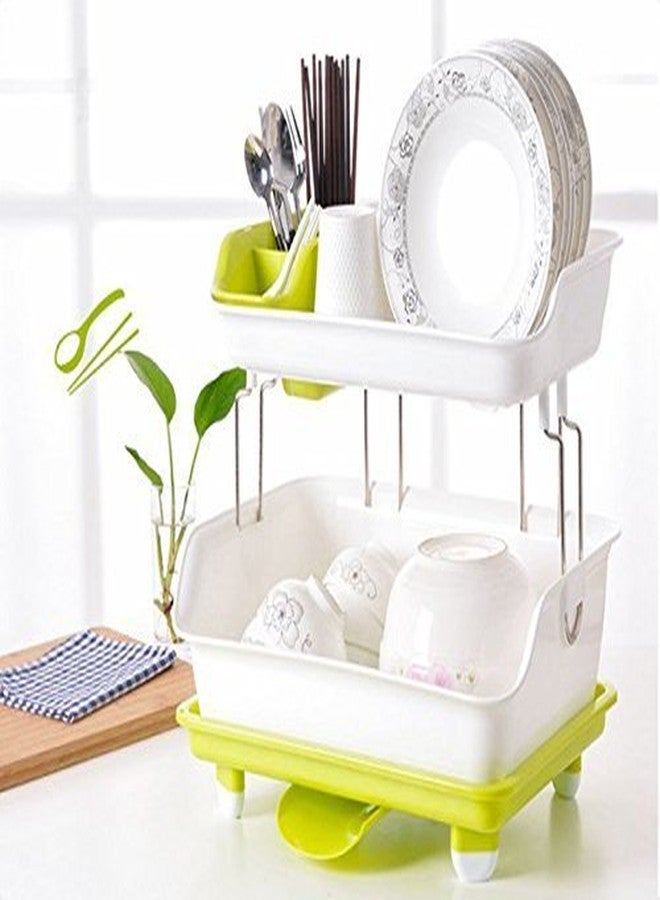 Baboies Kitchen Dish Drainer Rack Plastic 2 Layer Kitchen Organizer Sink Dish Cutlery Drying Organizer - Image 1
