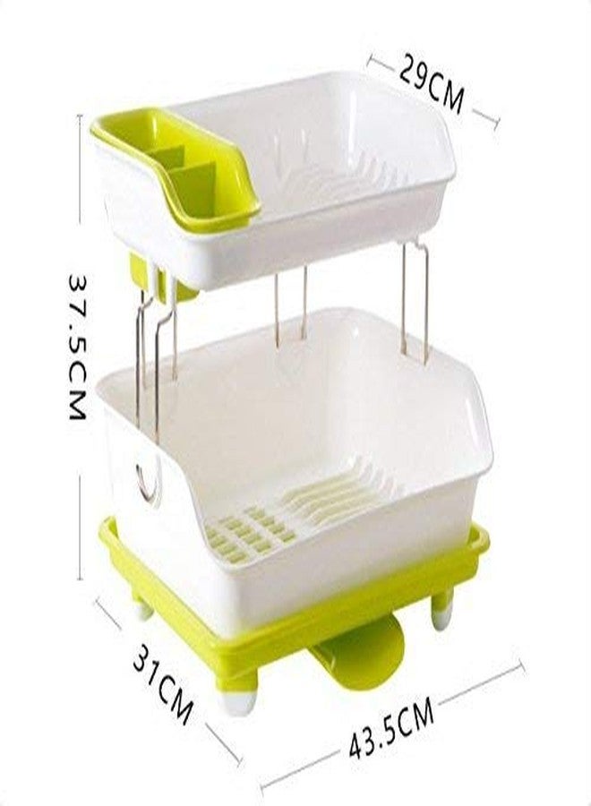 Baboies Kitchen Dish Drainer Rack Plastic 2 Layer Kitchen Organizer Sink Dish Cutlery Drying Organizer - Image 2